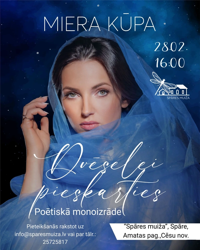 Poētiska monoizrāde “Dvēselei pieskarties” Spāres muižā