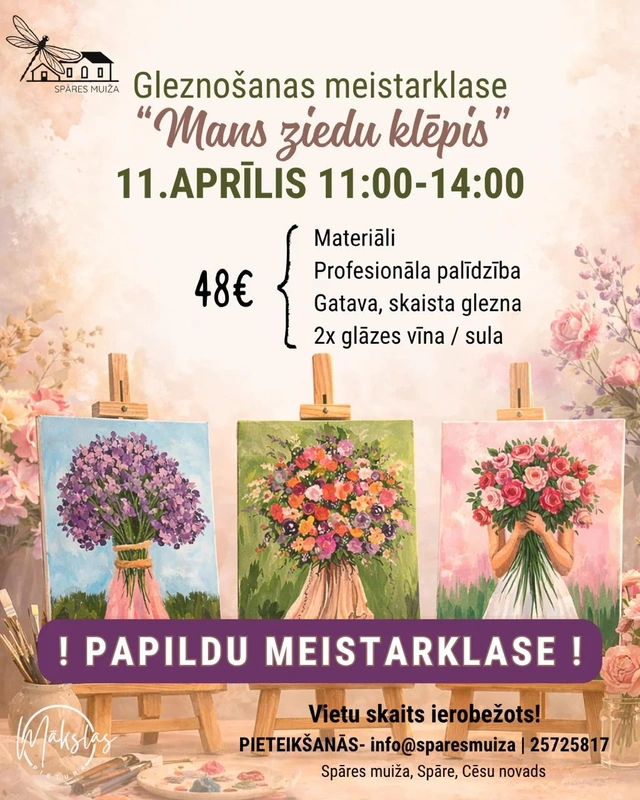 Gleznošanas meistarklase "Mans ziedu klēpis" 2