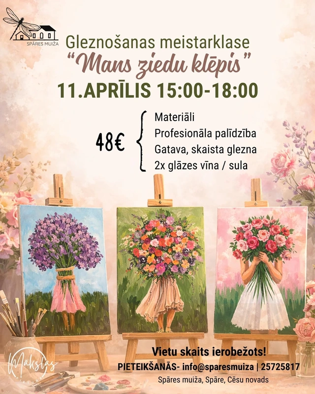 Gleznošanas meistarklasi “Mans ziedu klēpis”