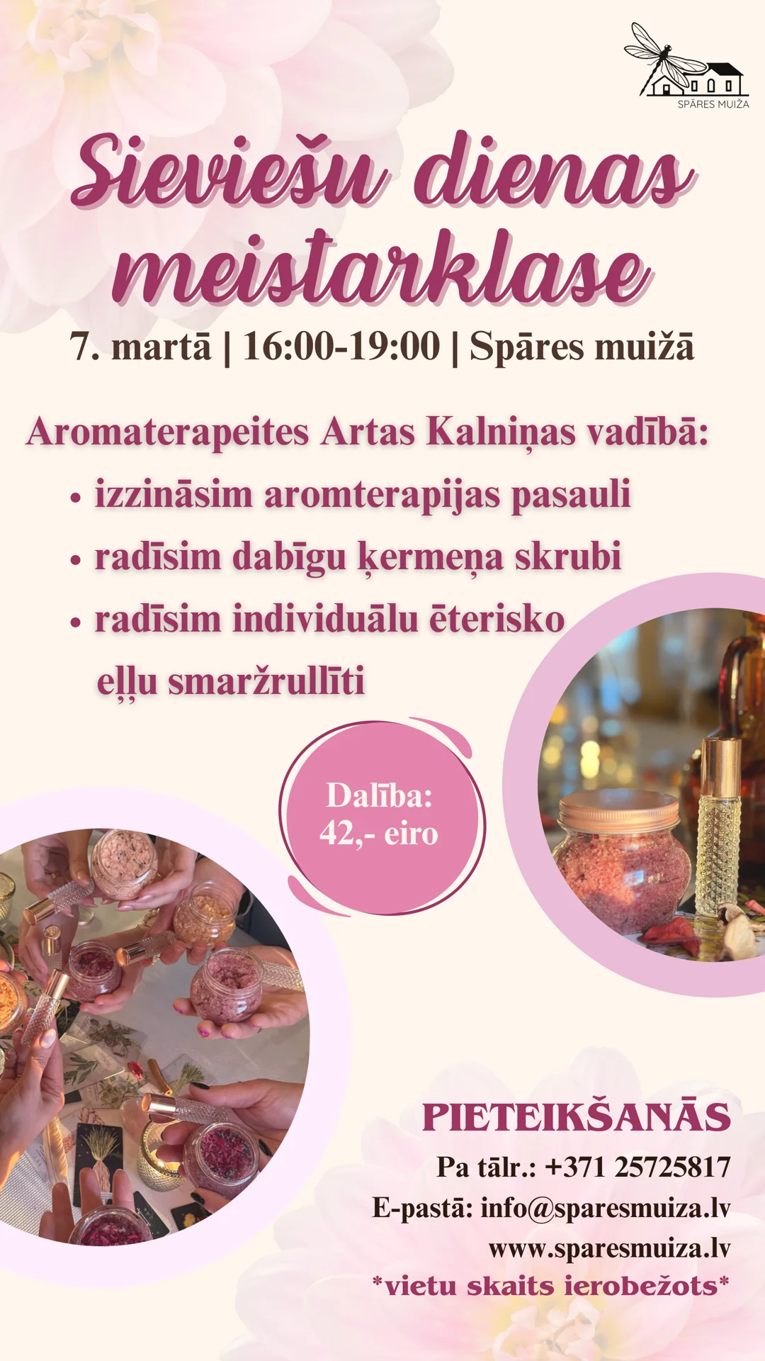 Sieviešu dienas meistarklase Spāres muiža