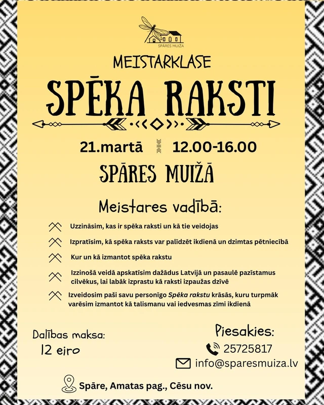 Atrodi un radi savu spēka rakstu Spāres muižā