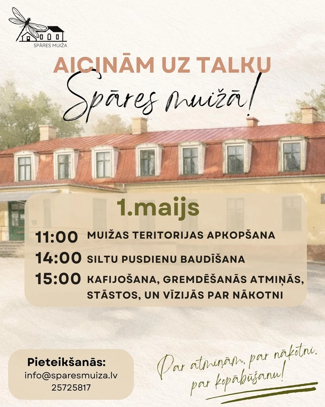 Aicinām uz talku Spāres muižā!